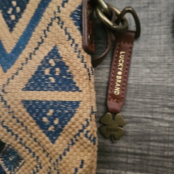 Lucky Brand Maya Jute Hippie Crossbody Bucket Bag Purse - Picture 9 of 9